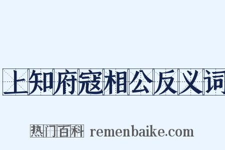上知府寇相公反义词是什么意思的图片